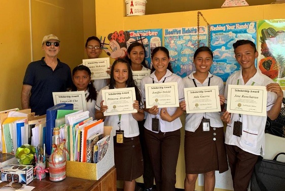 Students with instructor on dock in San Pedro.